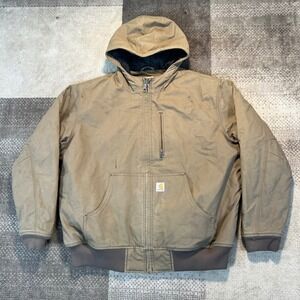Carhartt Quick Duck Jacket Tan Brown Mens Size XL 100001 908 Canvas Hooded